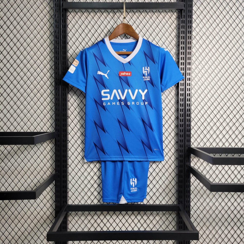 2023/2024 Al Hilal Home Football Shirt Kids Size-NO.11 Ball