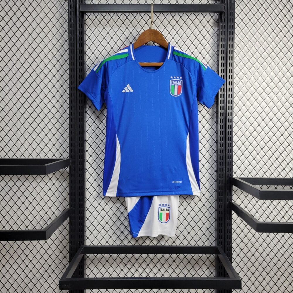 2024 Italy Home Football Shirt Kids Size-NO.11 Ball