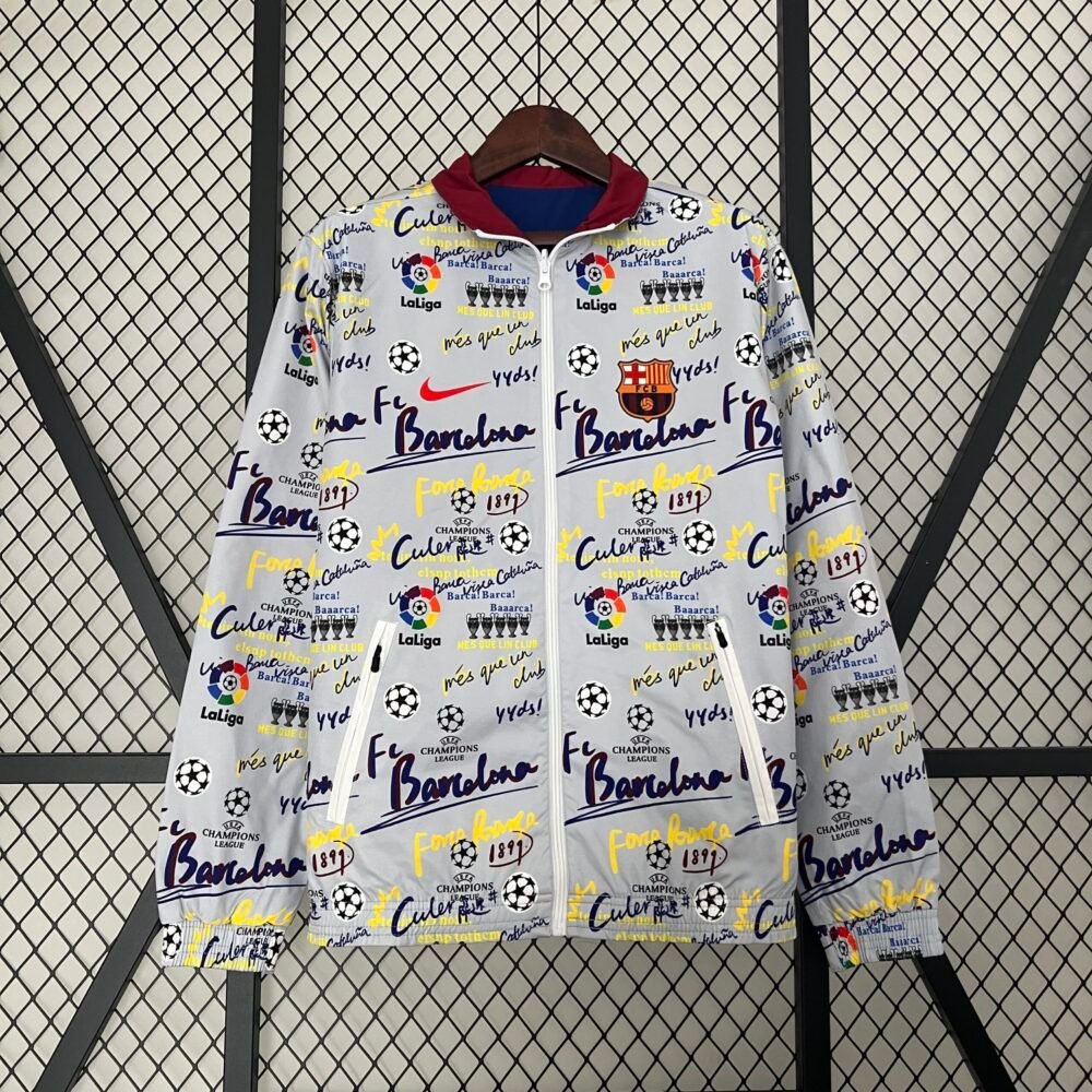 2023/2024 Barcelona Reversible Windbreaker Football Shirt-NO.11 Ball