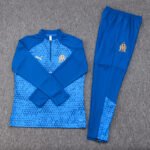 2023/2024 Olympique Marseille Half-Pull Training Suit Blue Football Shirt Set-NO.11 Ball