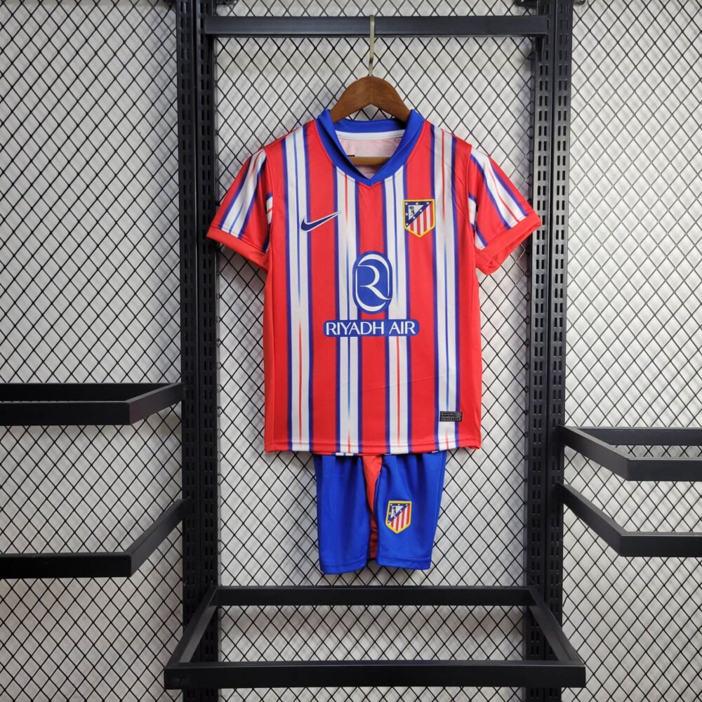 2024/2025 Atletico Madrid Home Football Shirt Kids Size-NO.11 Ball