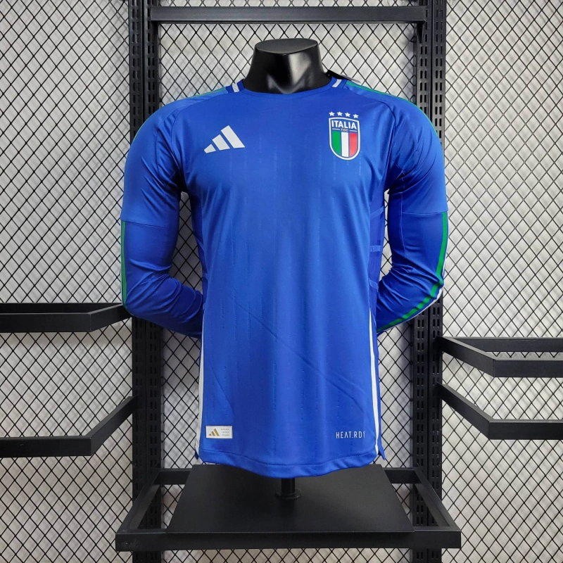 2024 Player Version Long Sleeve Italy Home Football Shirt-NO.11 Ball
