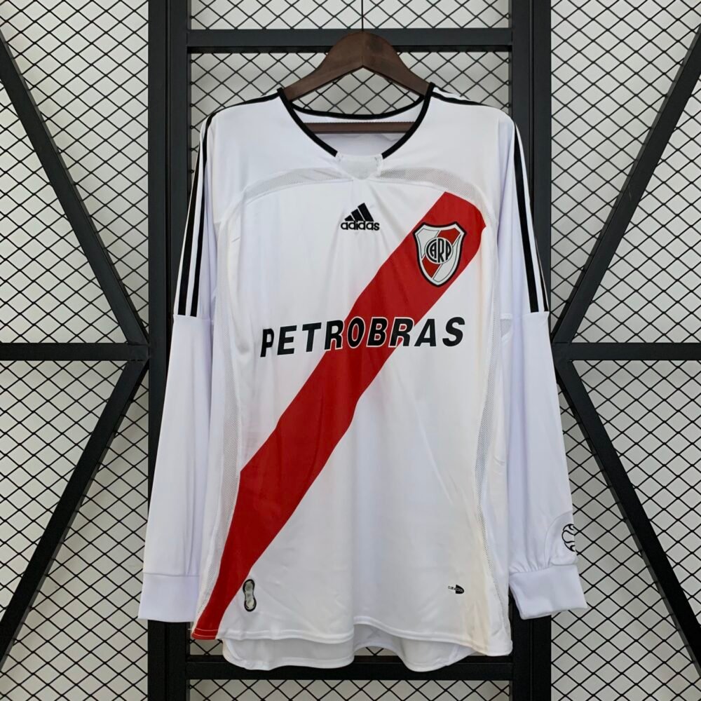 2006/2007 Long Sleeve Retro River PlateHome Football Shirt 1:1 Thai Quality