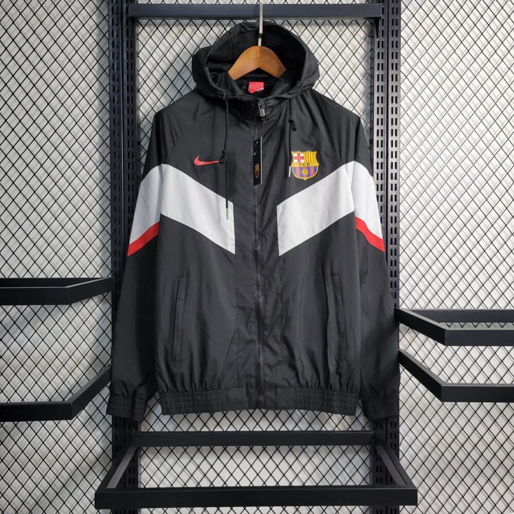 2023/2024 Barcelona Windbreaker Black Football Shirt-NO.11 Ball