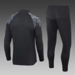 2023/2024 Olympique Marseille Half-Pull Training Suit Black Football Shirt Set-NO.11 Ball