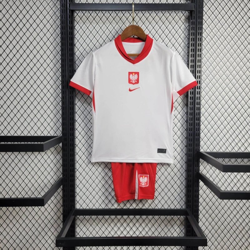 2024 Poland Home Football Shirt Kids Size-NO.11 Ball