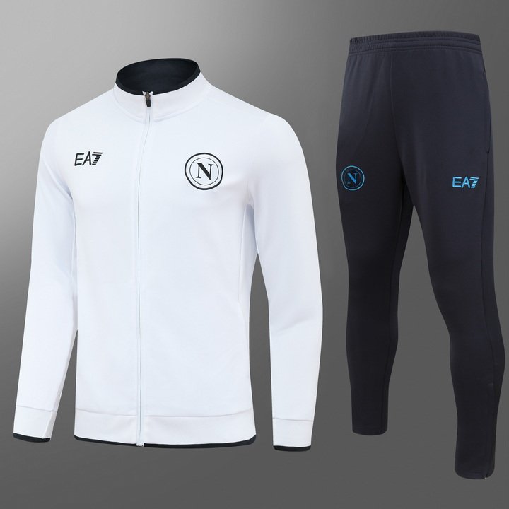 2023/2024 Napoli Long Zipped Jacket White Football Shirt Set-NO.11 Ball