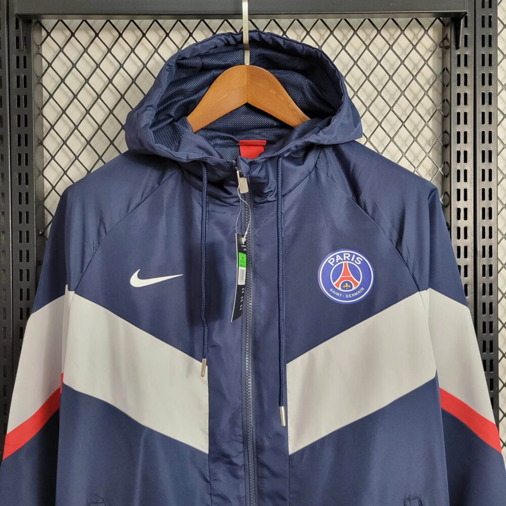 2023/2024 Paris Saint-Germain Windbreaker(Navy Blue-White)Football Shirt-NO.11 Ball