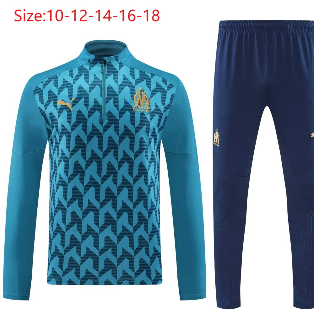 2024/2025 Kids Kit Marseille Training Suit Football Shirt