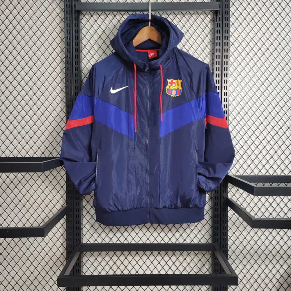 2023/2024 Barcelona Windbreaker(Navy Blue)Football Shirt-NO.11 Ball