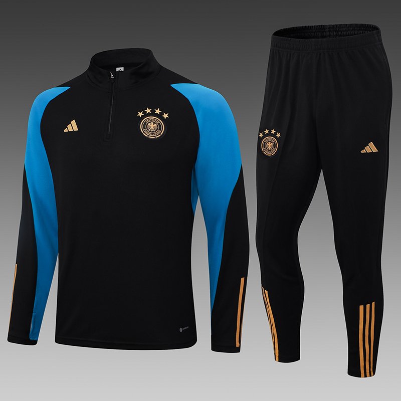 2023 Germany Half-Pull Training Suit Black Football Shirt Set-NO.11 Ball