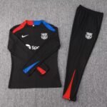 2024/2025 Barcelona Half-Pull Training Suit Black Football Shirt Set-NO.11 Ball