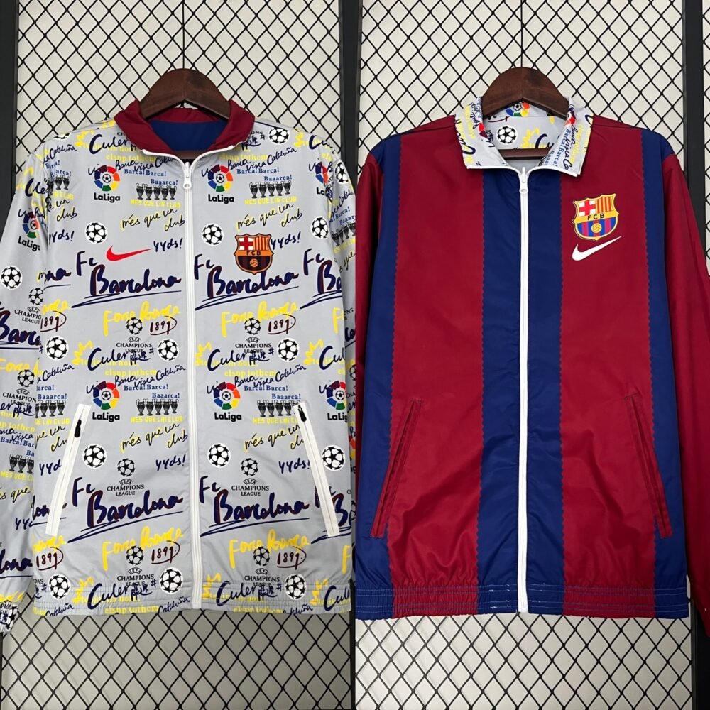 2023/2024 Barcelona Reversible Windbreaker Football Shirt-NO.11 Ball