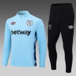 2023/2024 West Ham United Half-Pull Training Suit Light Blue Football Shirt Set-NO.11 Ball