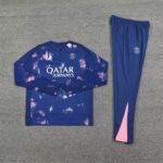 2024/2025 Paris Saint-Germain Half-Pull Training Wear Blue Football Shirt-NO.11 Ball