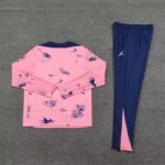 2024/2025 Paris Saint-Germain Half-Pull Training Wear Pink Football Shirt-NO.11 Ball