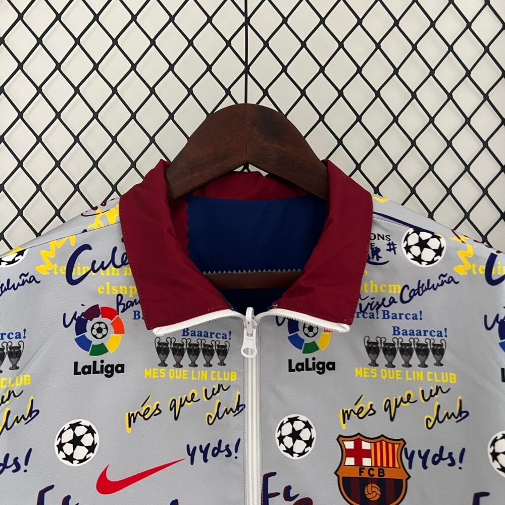 2023/2024 Barcelona Reversible Windbreaker Football Shirt-NO.11 Ball