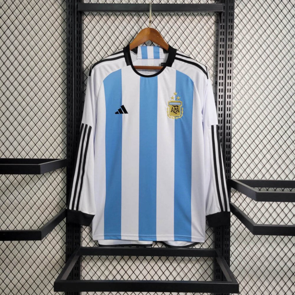 2022 Long Sleeve Argentina Home Football Shirt-NO.11 Ball