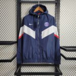 2023/2024 Paris Saint-Germain Windbreaker(Navy Blue-White)Football Shirt-NO.11 Ball