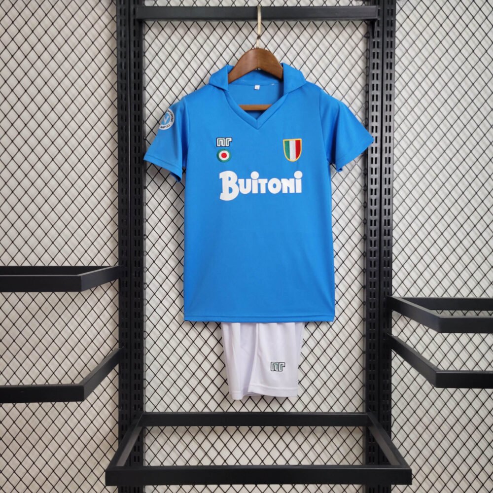 19871988 Retro Napoli Home Football Shirt Kids Size-NO.11 Ball