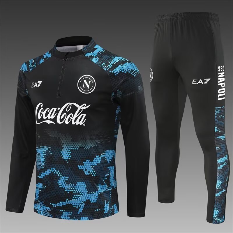 2024/2025 Napoli Half-Pull Training Wear Black Football Shirt-NO.11 Ball
