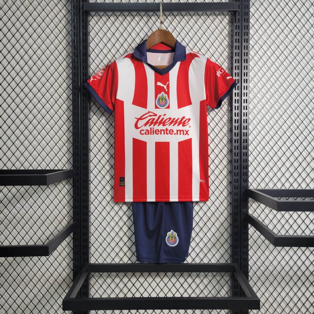 2023/2024 Chivas de Guadalajara Home Football Shirt Kids Size-NO.11 Ball