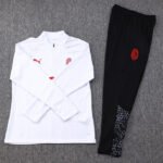2023/2024 AC Milan Half-Pull Training Suit White Football Shirt Set-NO.11 Ball