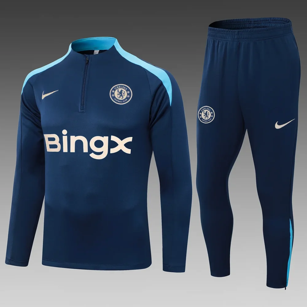 2024/2025 Chelsea Half-Pull Training Wear Blue Football Shirt