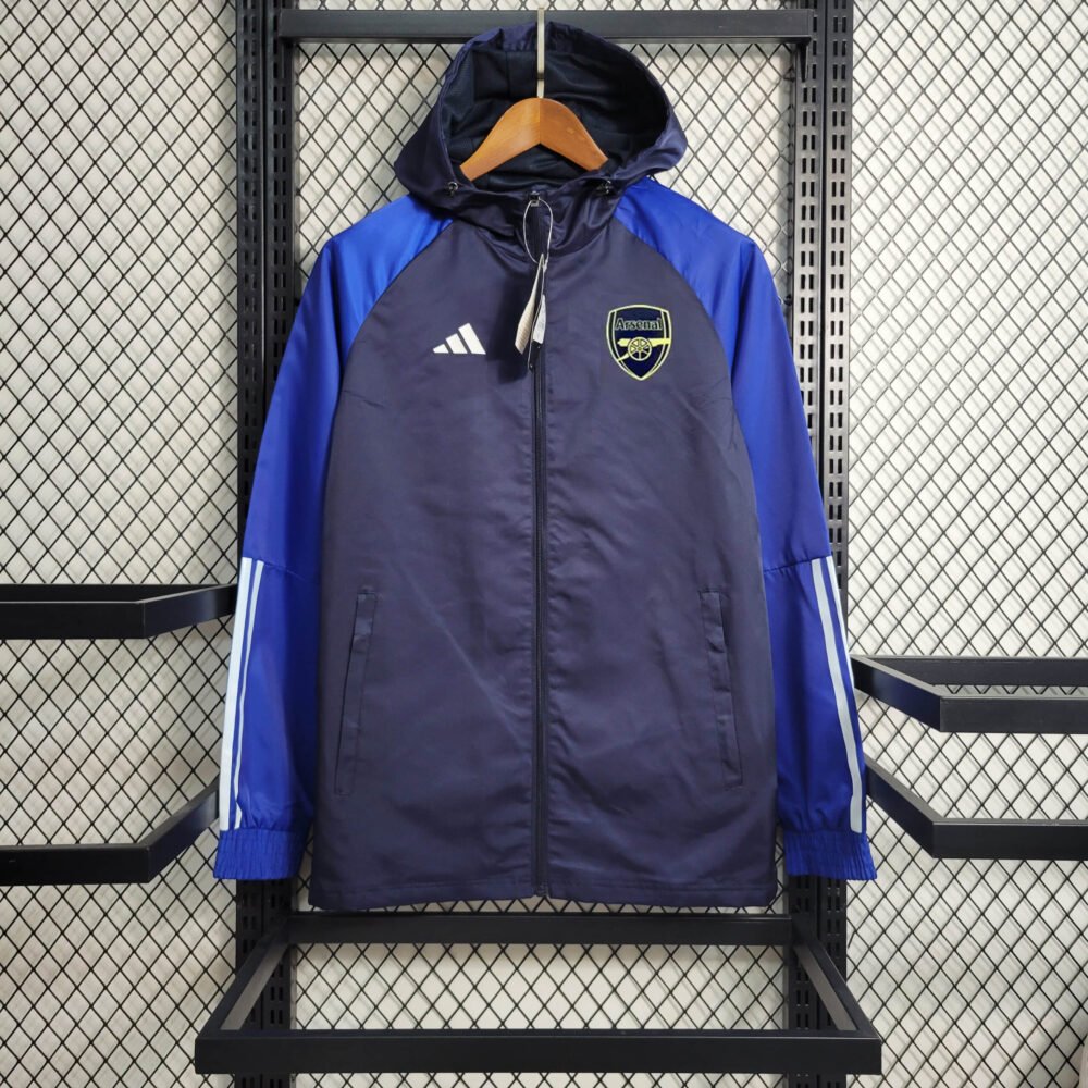 2023/2024 Arsenal Windbreaker Navy Blue Football Shirt-NO.11 Ball