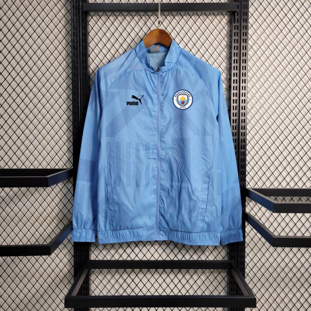 2023/2024 Manchester City Windbreaker Blue Football Shirt-NO.11 Ball