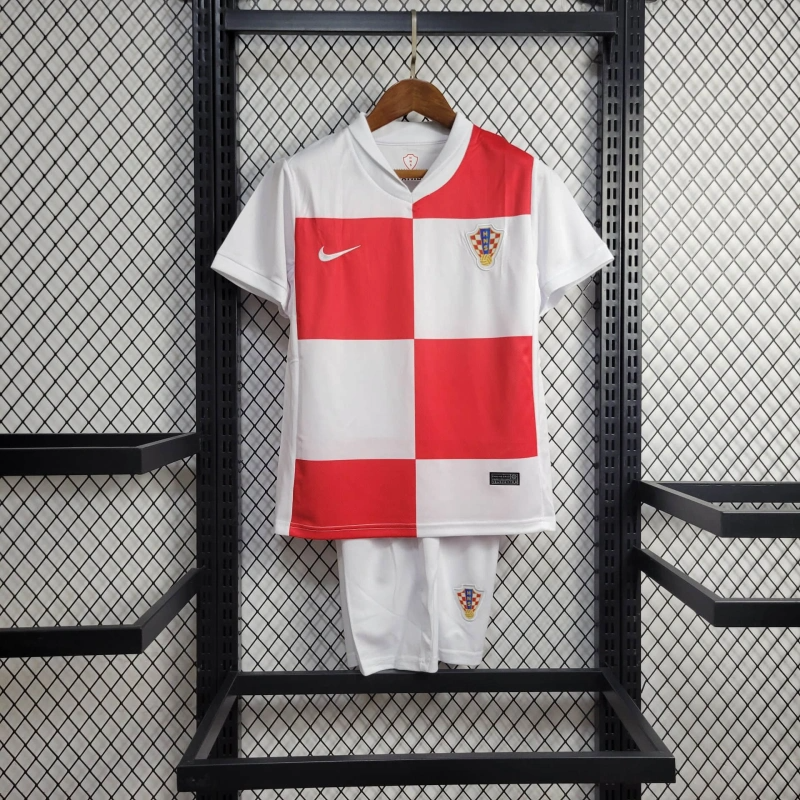 2024 Croatia Home Football Shirt Kids Size-NO.11 Ball