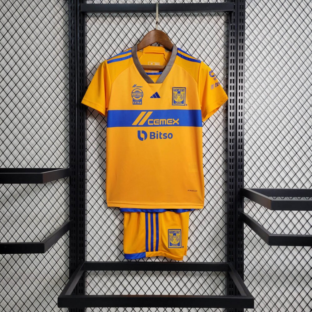 2023/2024 Tigres UANL Home Football Shirt Kids Size-NO.11 Ball