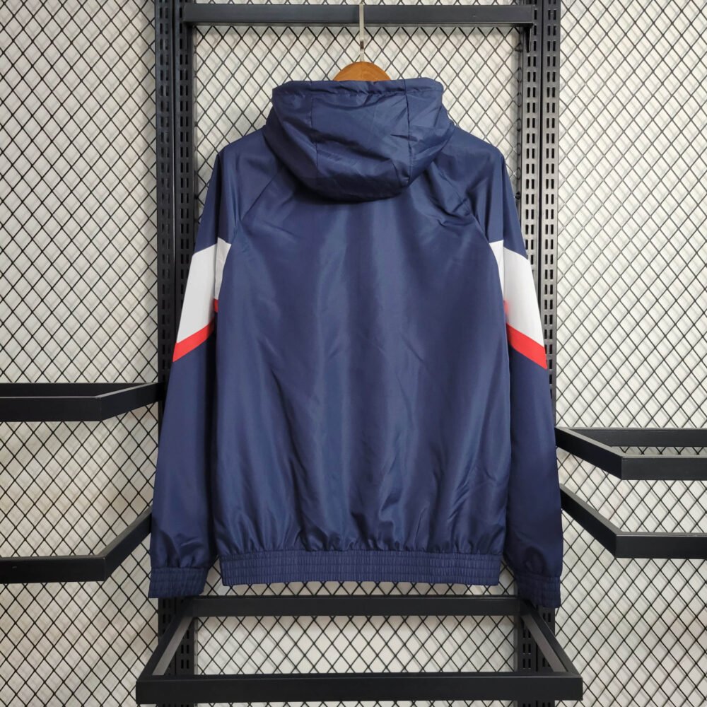 2023/2024 Paris Saint-Germain Windbreaker(Navy Blue-White)Football Shirt-NO.11 Ball