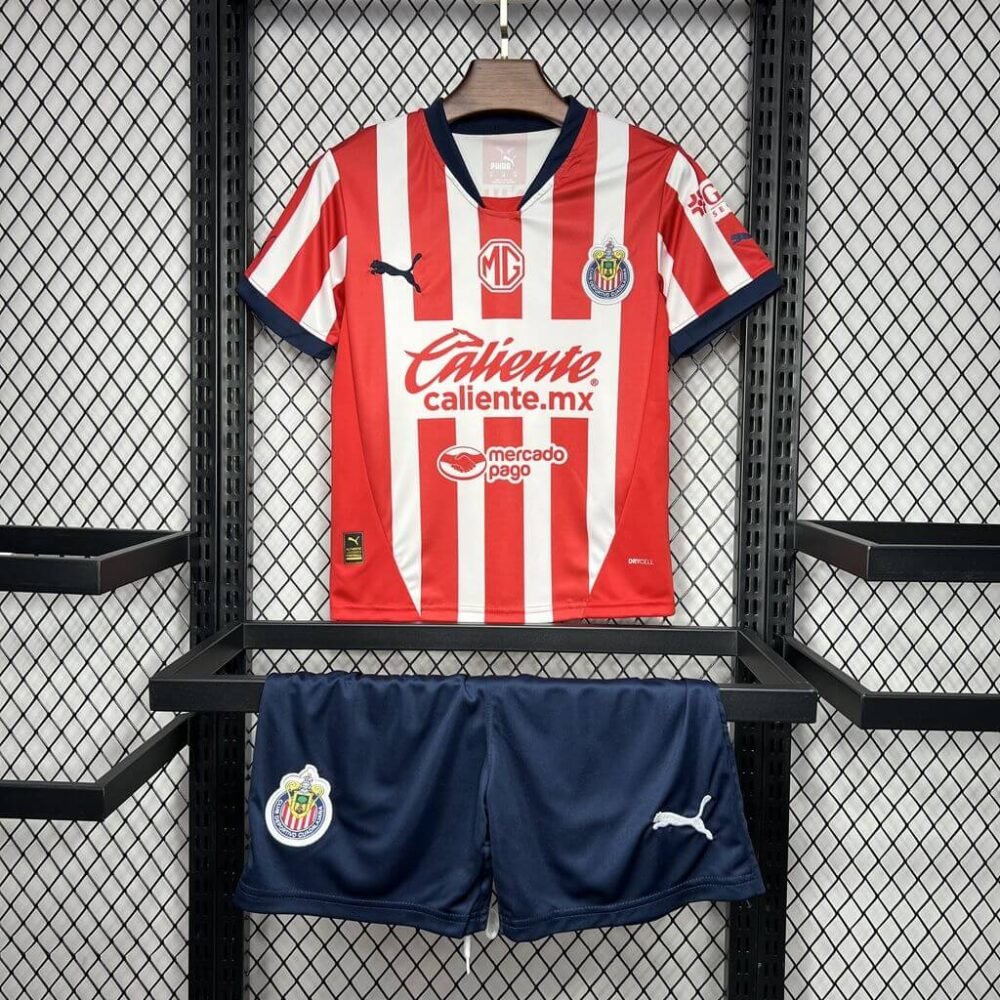2024/2025 Chivas de Guadalajara Home Football Shirt Kids Size-NO.11 Ball