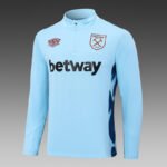 2023/2024 West Ham United Half-Pull Training Suit Light Blue Football Shirt Set-NO.11 Ball