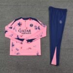 2024/2025 Paris Saint-Germain Half-Pull Training Wear Pink Football Shirt-NO.11 Ball