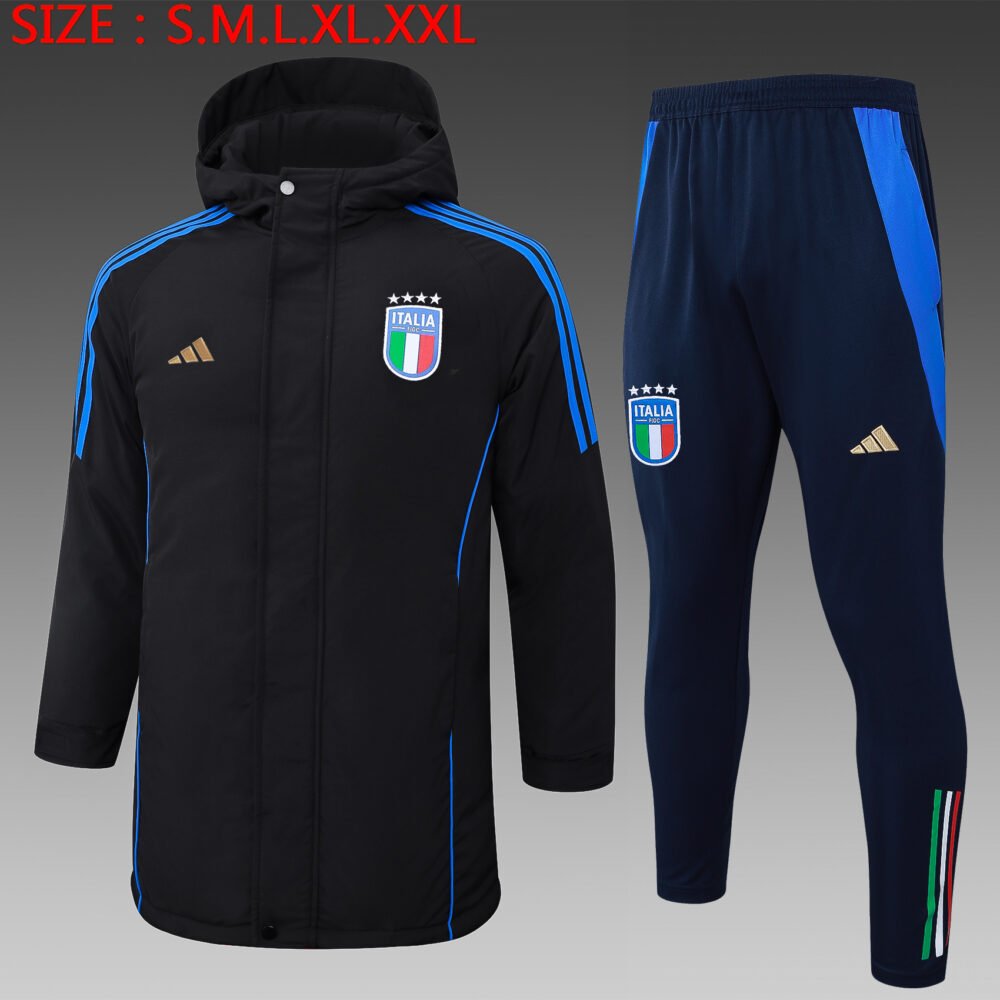 2024 Italy Winter Warm Cotton Coat  White/Black/Blue