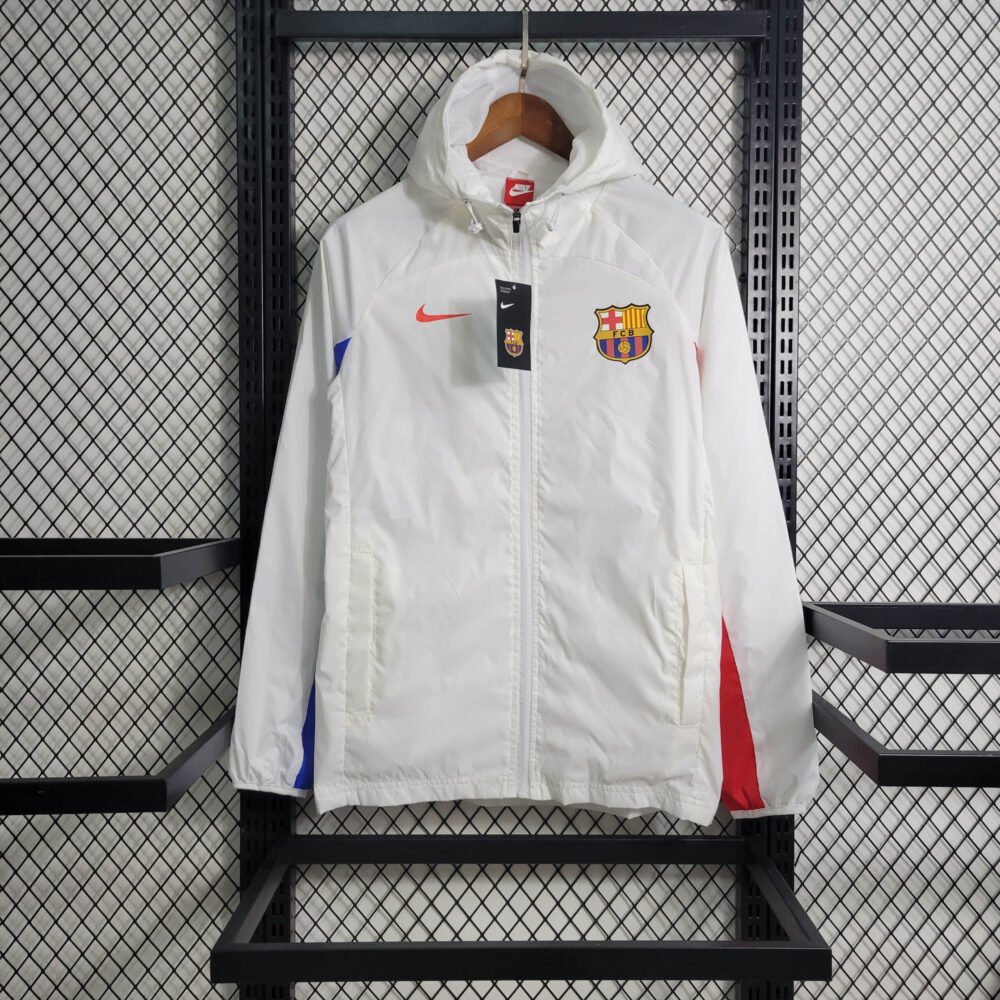 2023/2024 Barcelona Windbreaker White Football Shirt-NO.11 Ball