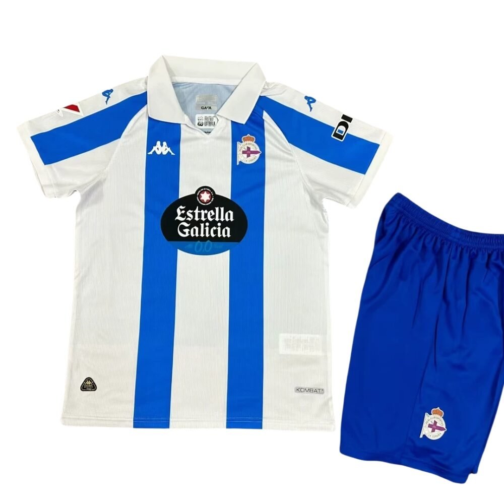 2024/2025 Deportivo de La Coruna Home Football Shirt Kids Size-NO.11 Ball