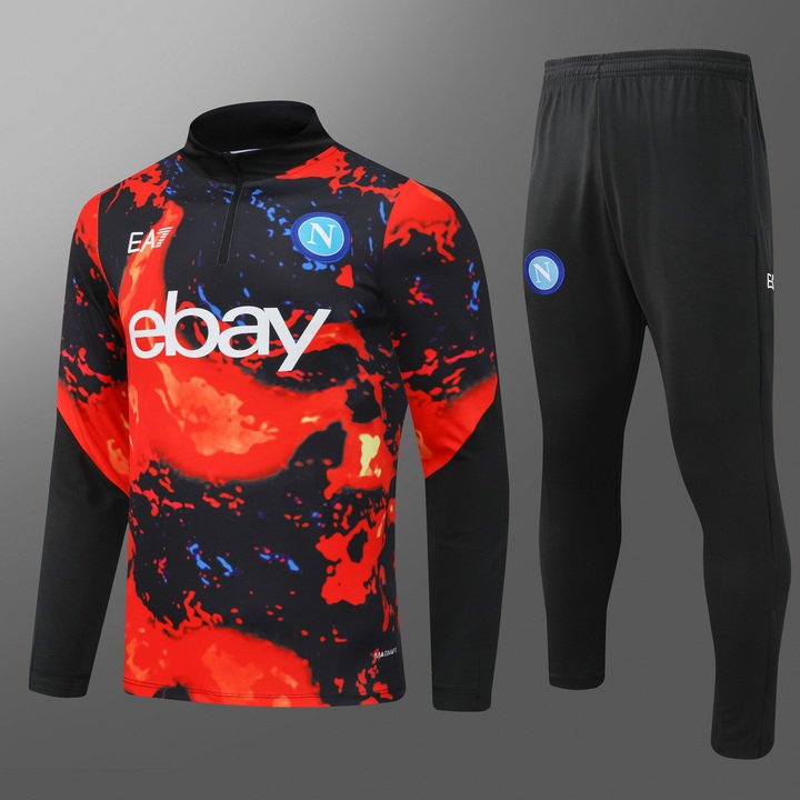 2024/2025 Napoli Half-Pull Training Suit Red Football Shirt Set-NO.11 Ball