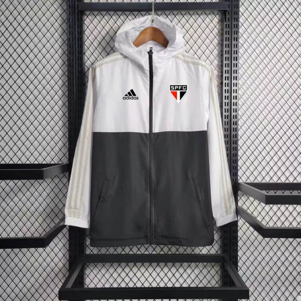 2023/2024 São Paulo Windbreaker(White-Black)Football Shirt-NO.11 Ball