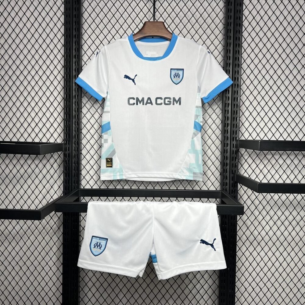 2024/2025 Olympique Marseille Home Football Shirt Kids Size-NO.11 Ball