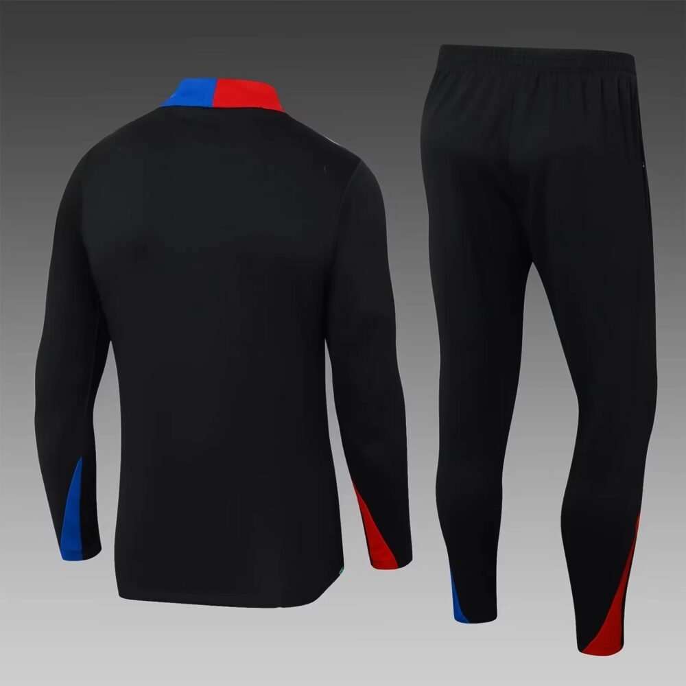 2024/2025 Barcelona Half-Pull Training Suit Black Football Shirt Set-NO.11 Ball