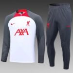 2023/2024 Liverpool Half-Pull Training Suit White Football Shirt Set-NO.11 Ball