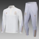2022 Algeria Half-Pull Training Suit White Football Shirt Set-NO.11 Ball