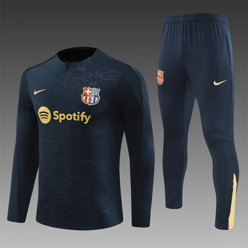 2024/2025 Barcelona Half-Pull Training Wear Royal blue [stamped] Football Shirt-NO.11 Ball