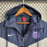 2023/2024 Paris Saint-Germain Windbreaker(Navy Blue-White)Football Shirt-NO.11 Ball