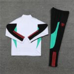 2023/2024 Manchester United Half-Pull Training Suit White Football Shirt Set-NO.11 Ball