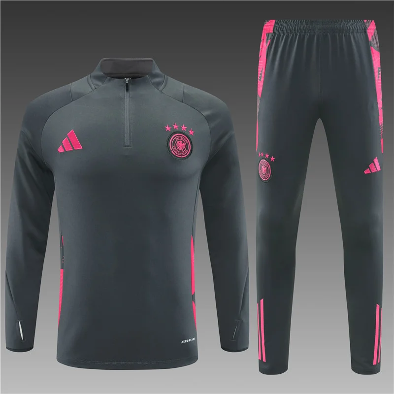 2024/2025 Germany Half-Pull Training Wear Grey Football Shirt Kids Size