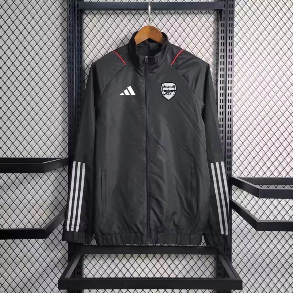 2023/2024 Arsenal Windbreaker Black Football Shirt-NO.11 Ball